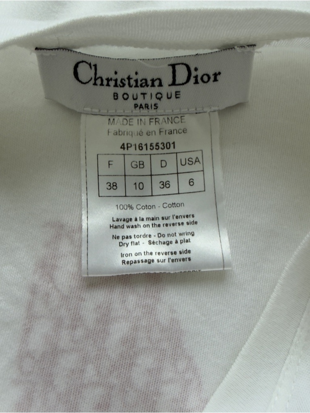 Dior Boutique White Tee with Pink Monogran - Picture 3 of 5